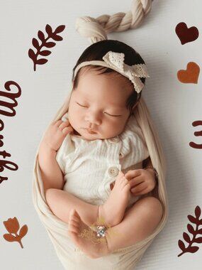 NWT Baby Birthday Milestone Photo Props Felt Numbers Days Months Cut-out Shapes